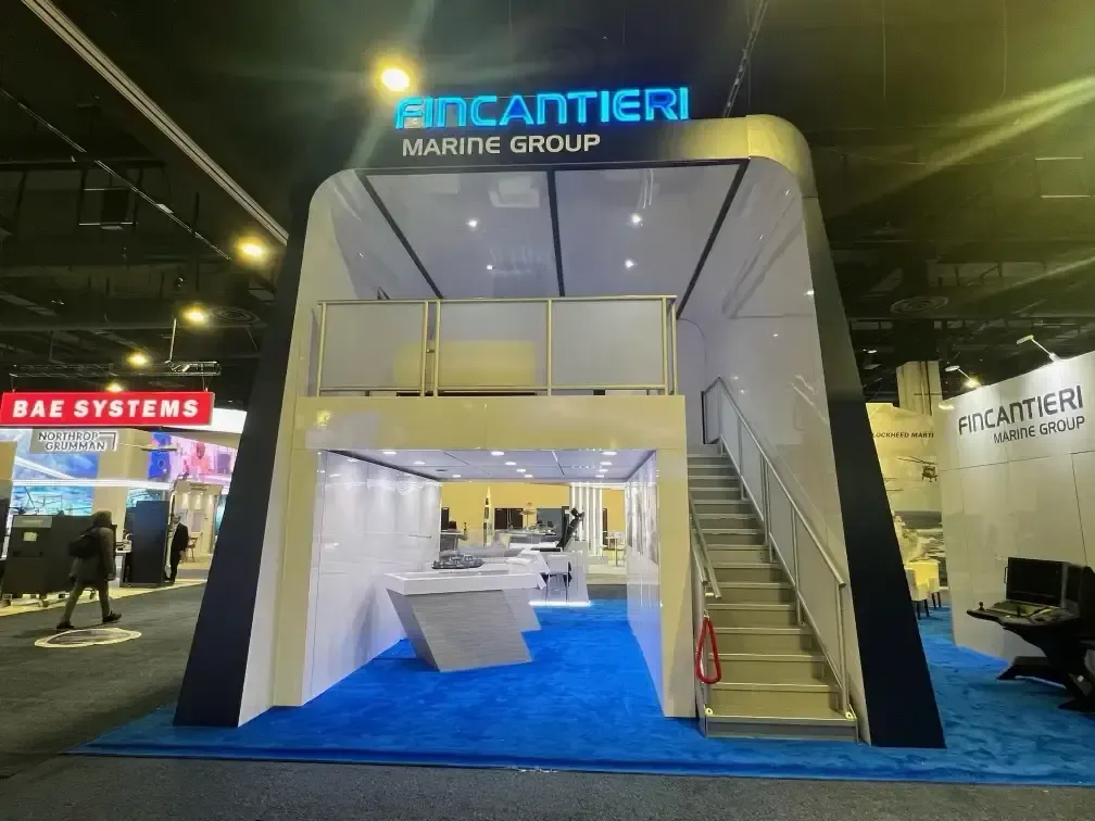 Ship bridge display inside the Fincantieri Marine Group booth