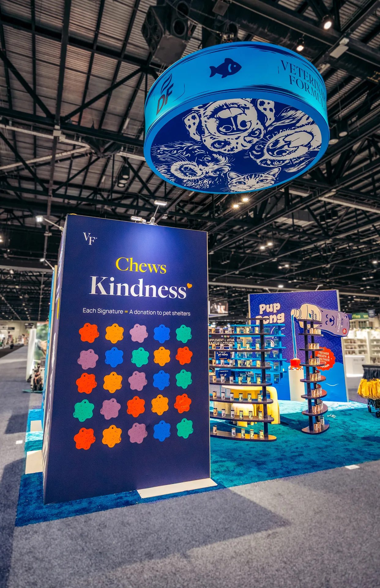 Chews Kindness charity wall at the Synergy Labs exhibit