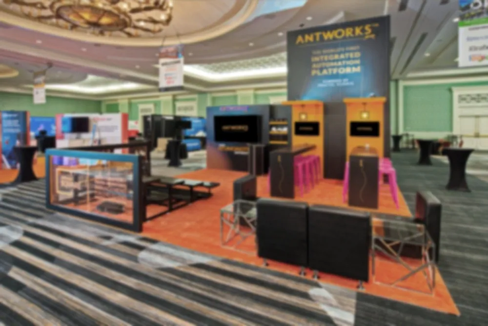 AntWorks trade show display built in Miami by Exhibit Craft